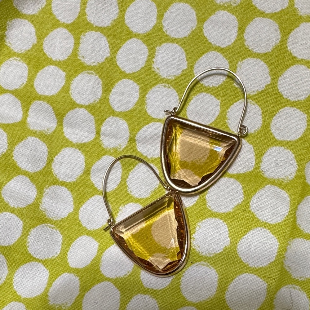 Stylish Green and Yellow J crew Earrings - Picture 3 of 3